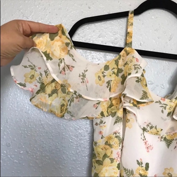 Disney Short Sleeve Ruffle Floral Dress-Juniors - Picture 4 of 6